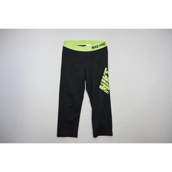 Nike Pro Leggings Dri Fit Compression Black Yoga Pants Womens Sz Medium - Picture 1 of 4